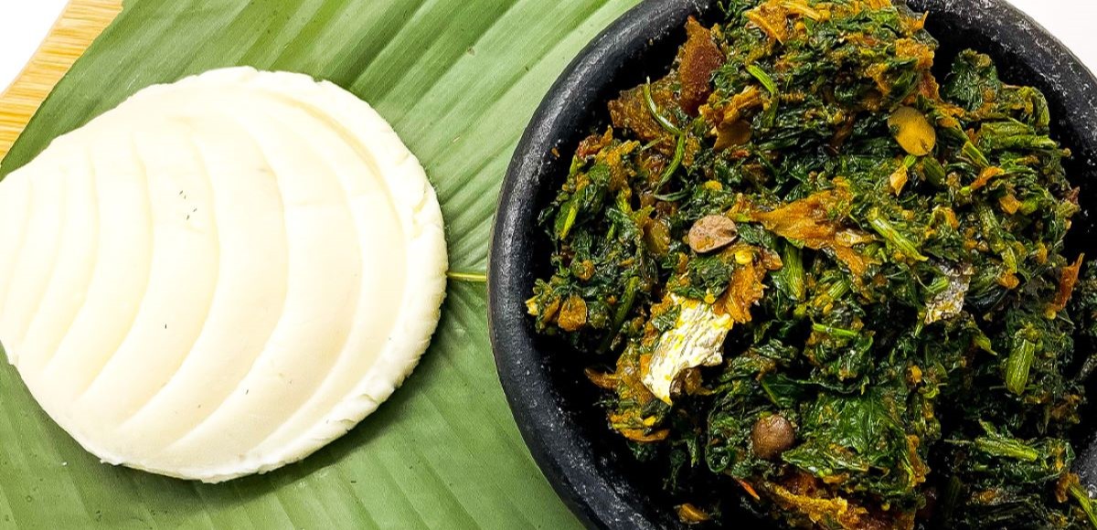 Pounded-yam-and-Efo-riro - 2